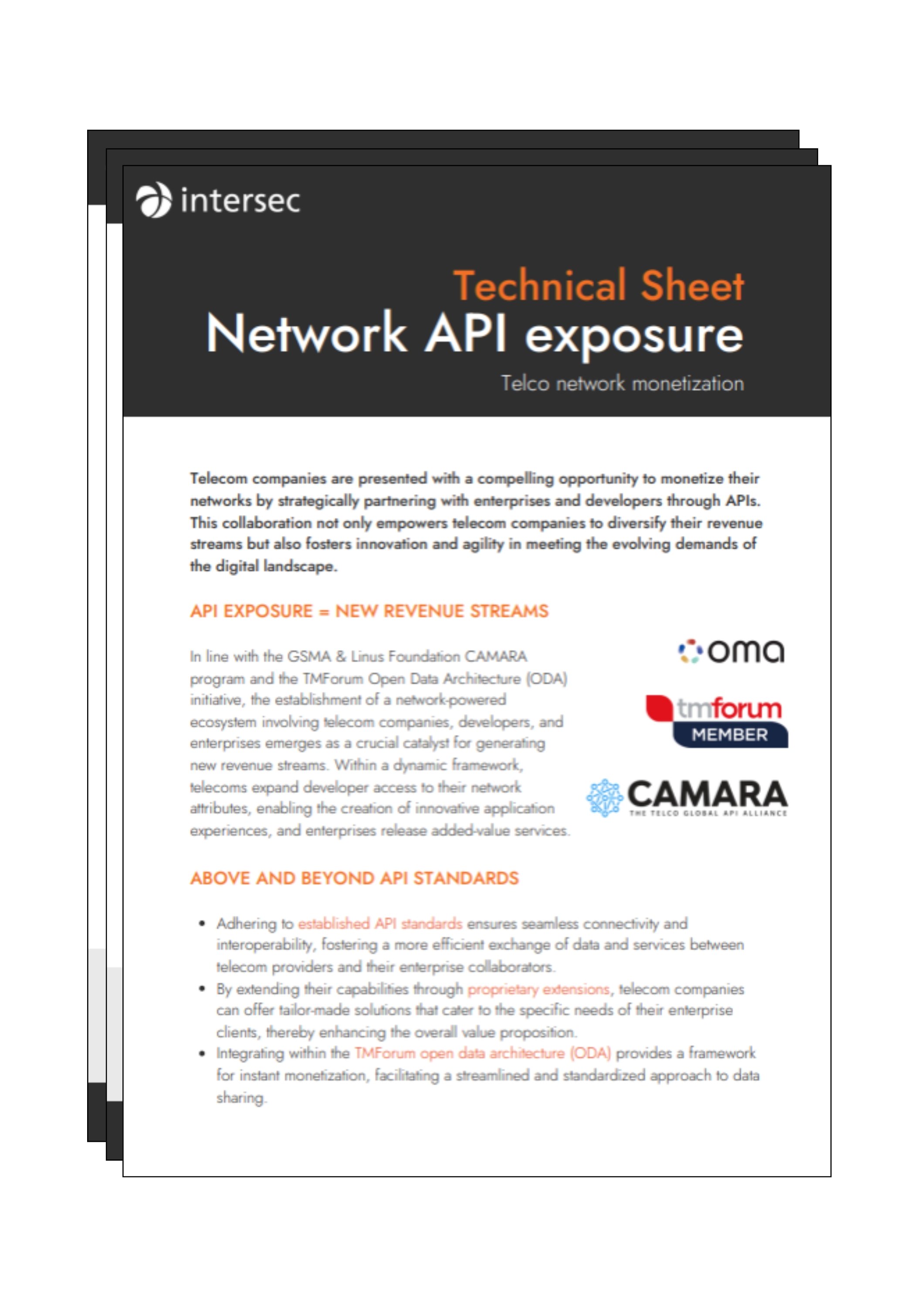 Technical sheet network api preview